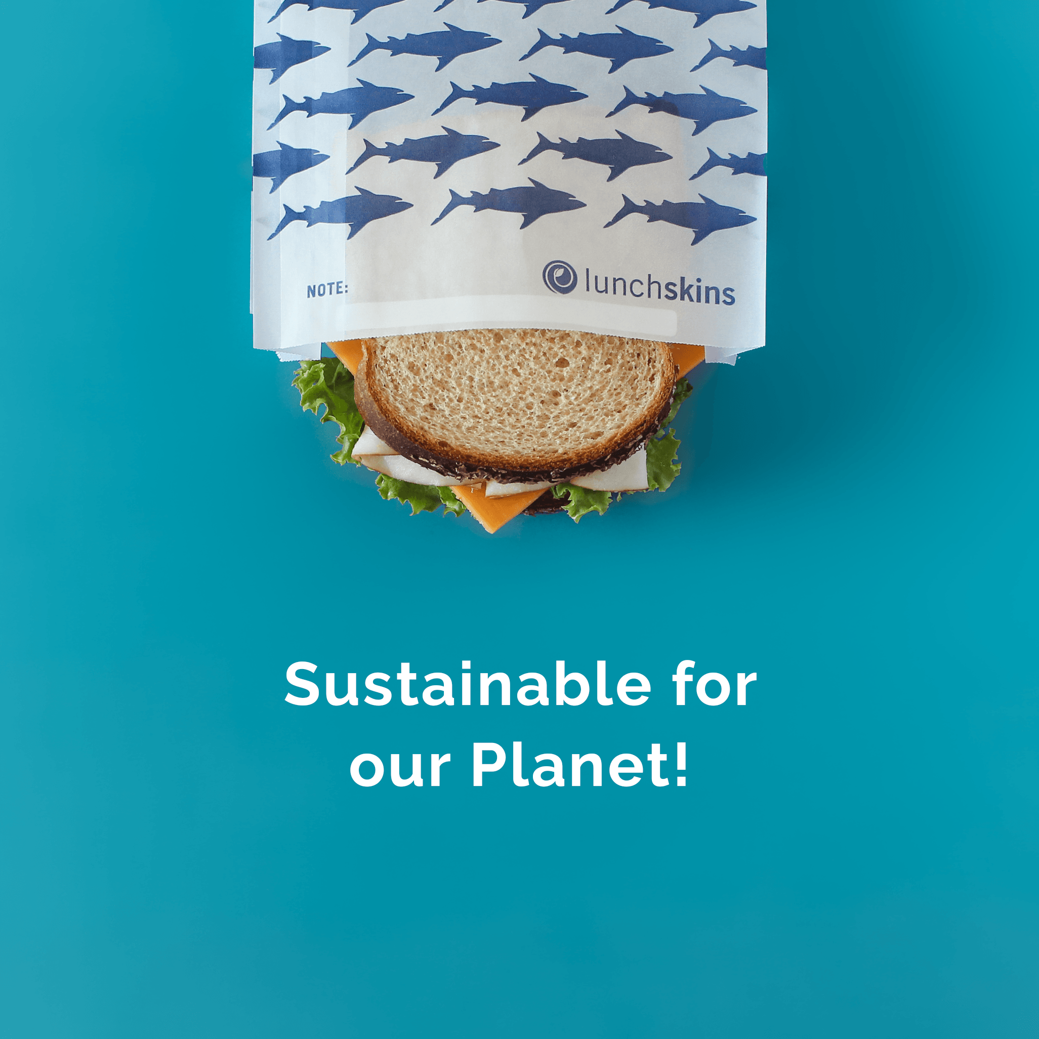 Image of Recyclable Sandwich Bags Shark - Lunchskins